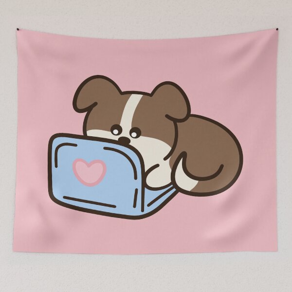 Item preview, cute kawaii dog on computer designed and sold by kaybowzie.