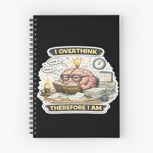 Item preview, I Overthink Therefore I Am Dark Funny Overthinking Meme Quote designed and sold by FeralMindStudio.