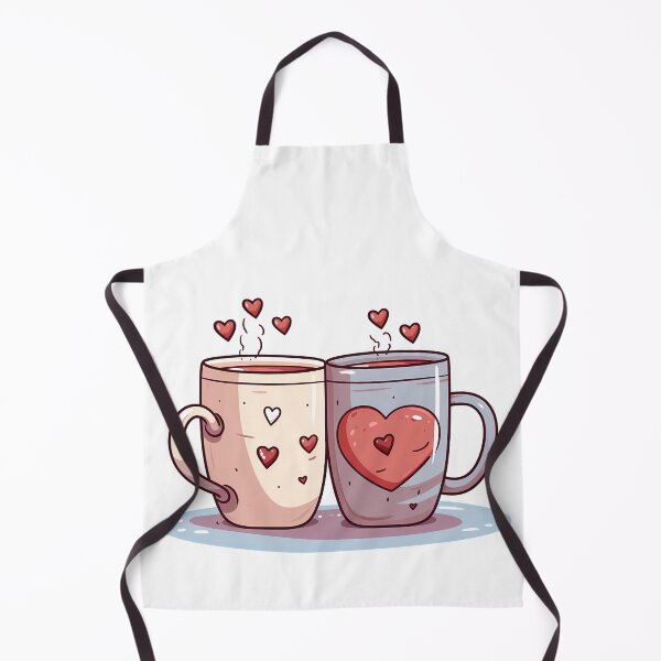Item preview, Cozy Heart Mugs Saint Valentine's Day - Cute Kawaii Couple Cocoa Art Print designed and sold by DesignArtist.ia.