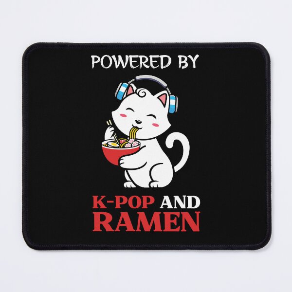 Item preview, Powered by K-Pop and Ramen Cute Headphone Wearing Cat Eating Ramen Noodles designed and sold by WigOutlet.