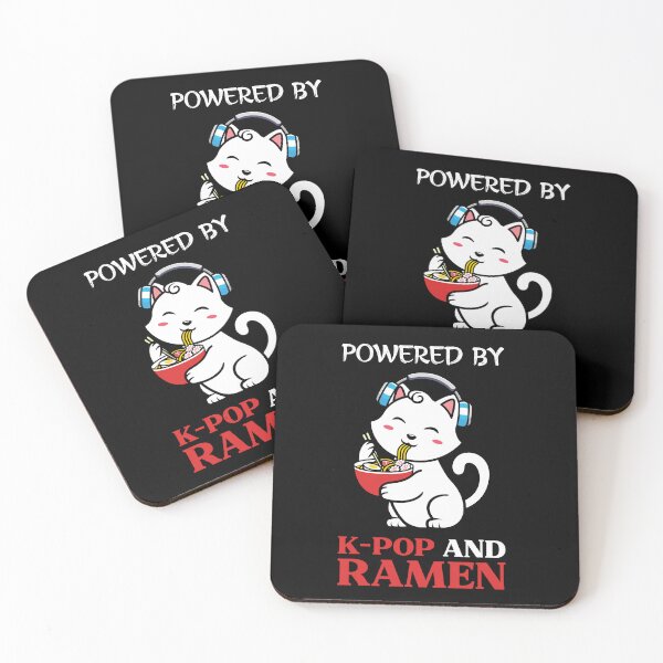 Item preview, Powered by K-Pop and Ramen Cute Headphone Wearing Cat Eating Ramen Noodles designed and sold by WigOutlet.