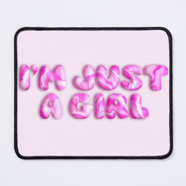 Item preview, I’m just a girl pink text design sticker designed and sold by ButterflyKissCollab.