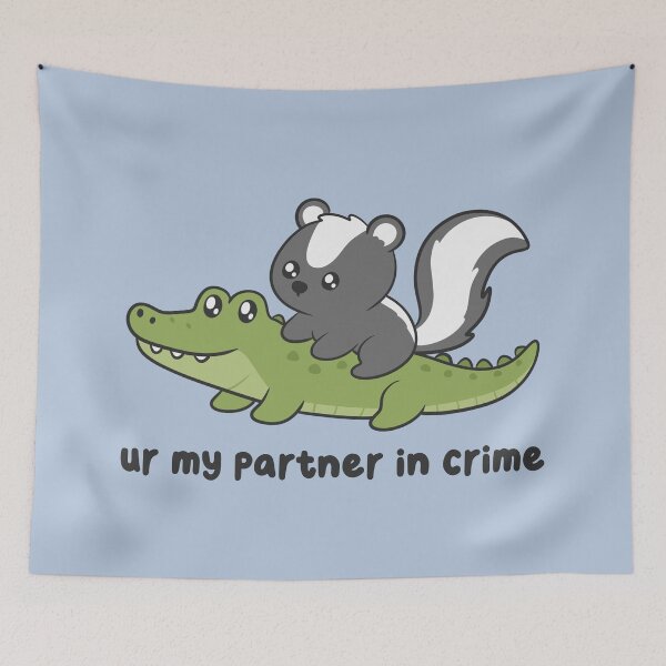 Item preview, partner in crime skunk and crocodile  designed and sold by kaybowzie.