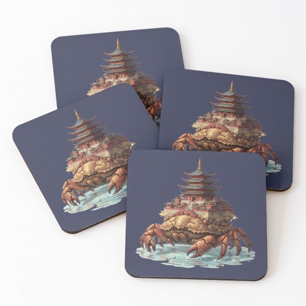 Item preview, Giant Crab Island - Chinese Mythological Architecture Art designed and sold by Ink Dynasty.