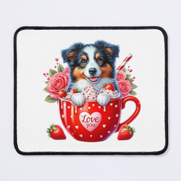 Item preview, Aesthetic Valentine Puppy Cup - Cute Dog Love Heart Mug Art designed and sold by FuzionRaptor.