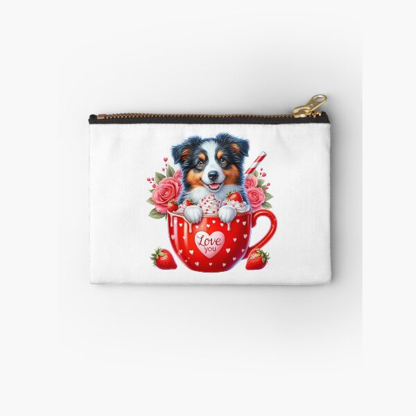 Item preview, Aesthetic Valentine Puppy Cup - Cute Dog Love Heart Mug Art designed and sold by FuzionRaptor.