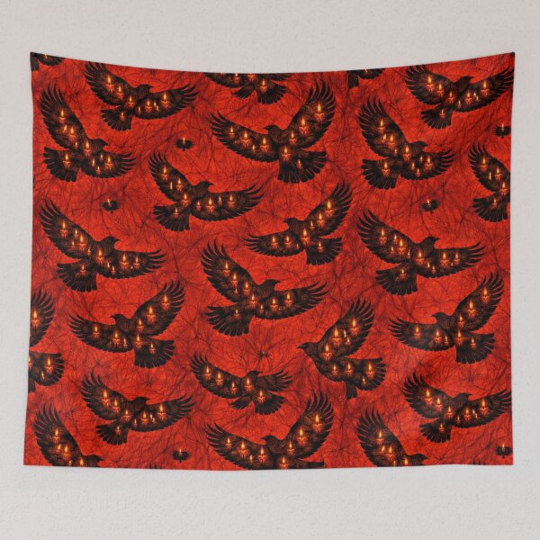 Item preview, Ravens and flames pattern designed and sold by chihuahuashower.