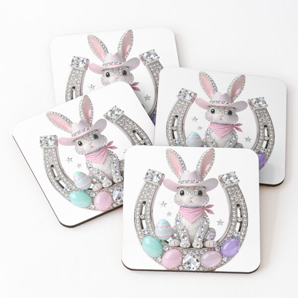 Item preview, Rhinestone Easter, Easter Bunny Horseshoe Rhinestone, Lucky Bunny Clipart, Cowgirl Western Easter, Faux Crystal Gem designed and sold by Adadita.