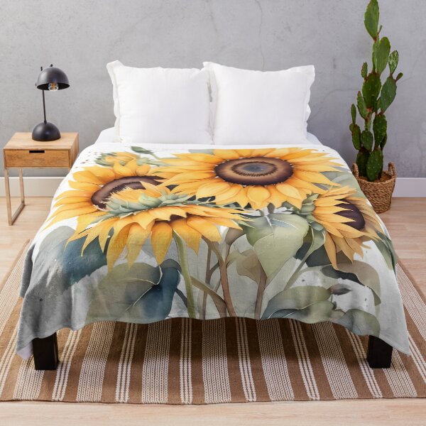 Item preview, Sunflower Bouquet Watercolor Botanical Floral Wall Art designed and sold by sana designer.