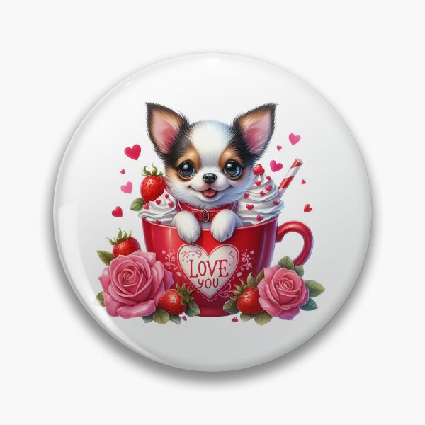 Item preview, Charming Valentine Dog Mug - Cute Puppy Love Cup & Heart Art designed and sold by FuzionRaptor.