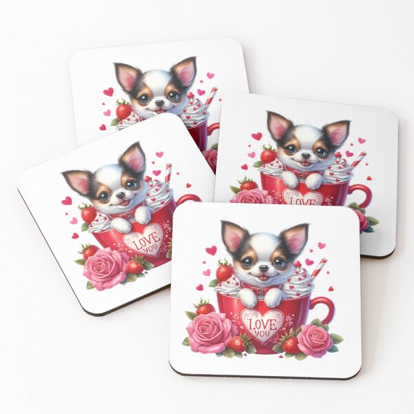 Item preview, Charming Valentine Dog Mug - Cute Puppy Love Cup & Heart Art designed and sold by FuzionRaptor.