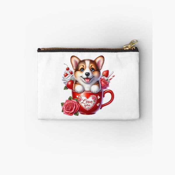 Item preview, Sweetest Valentine Puppy Mug - Cute Dog Love Cup & Red Heart Art designed and sold by FuzionRaptor.