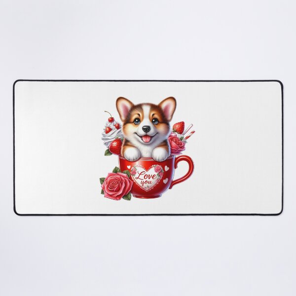 Item preview, Sweetest Valentine Puppy Mug - Cute Dog Love Cup & Red Heart Art designed and sold by FuzionRaptor.