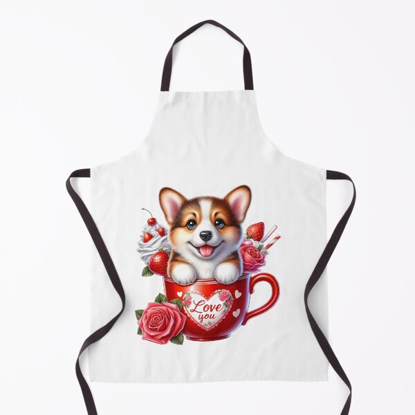 Item preview, Sweetest Valentine Puppy Mug - Cute Dog Love Cup & Red Heart Art designed and sold by FuzionRaptor.