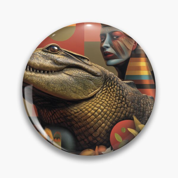 Item preview, afrofuturist crocodile art designed and sold by Blackcanvas444.