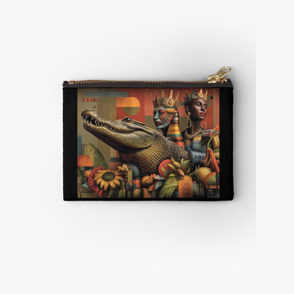 Item preview, afrofuturist crocodile art designed and sold by Blackcanvas444.