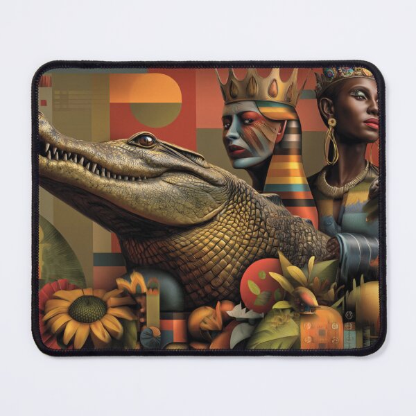 Item preview, afrofuturist crocodile art designed and sold by Blackcanvas444.