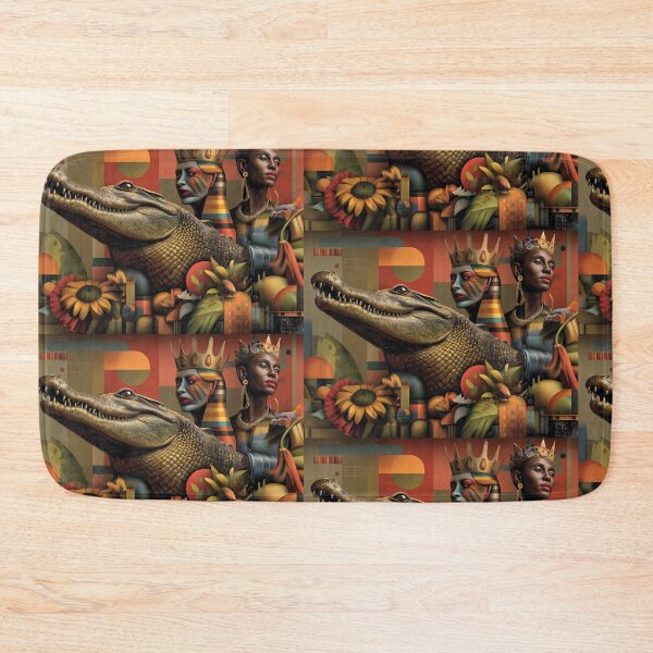 Item preview, afrofuturist crocodile art designed and sold by Blackcanvas444.