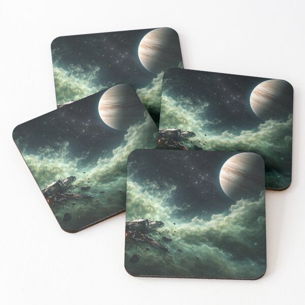 Item preview, Destroyed spaceship in the green space nebula designed and sold by CorpusErectus.