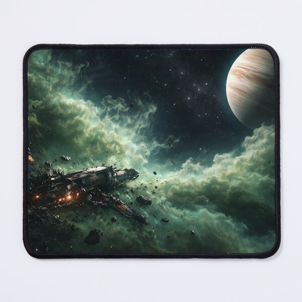 Item preview, Destroyed spaceship in the green space nebula designed and sold by CorpusErectus.