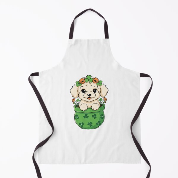 Item preview, Cute Teacup Poodle St. Patrick's Day Puppy in Shamrock Pot designed and sold by The Real Life Symphony.