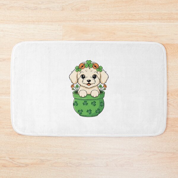 Item preview, Cute Teacup Poodle St. Patrick's Day Puppy in Shamrock Pot designed and sold by The Real Life Symphony.