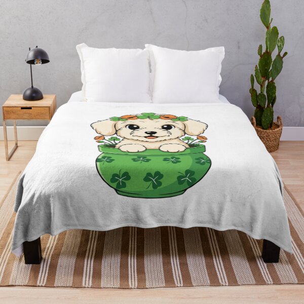 Item preview, Cute Teacup Poodle St. Patrick's Day Puppy in Shamrock Pot designed and sold by The Real Life Symphony.