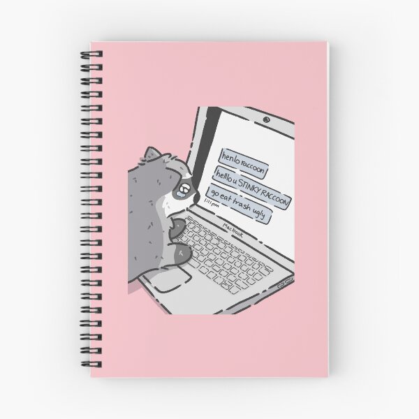 Item preview, raccoon getting cyber bullied meme designed and sold by kaybowzie.