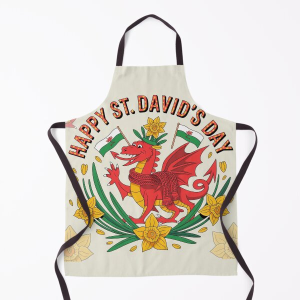 Item preview, Happy St. David's Day Welsh Red Dragon – Flags & Daffodils Celebration designed and sold by Midnight Veil Designs.