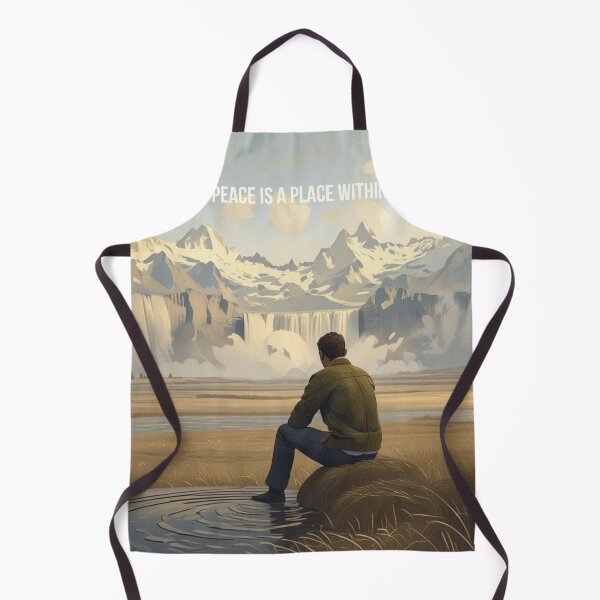 Item preview, Peace Is A Place Within - Mental Health Nature Art - Mountain Waterfall Landscape designed and sold by CalmWearCo.