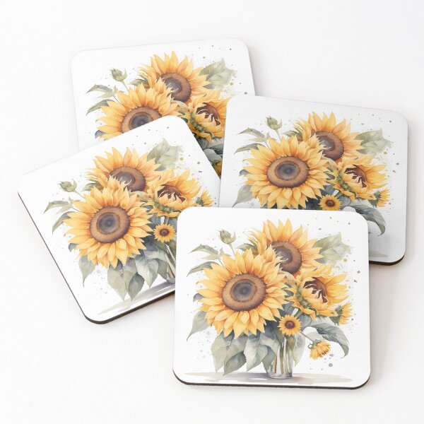 Item preview, Sunflower Bouquet in Vase Watercolor Botanical Wall Art designed and sold by sana designer.