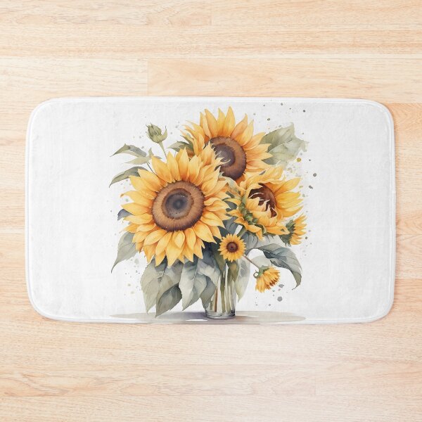 Item preview, Sunflower Bouquet in Vase Watercolor Botanical Wall Art designed and sold by sana designer.