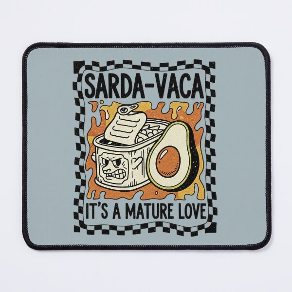 Item preview, Sarda-Vaca Mature Love - Vintage Tinned Fish and Avocado Retro Cartoon designed and sold by MAGICVISION-LAB.