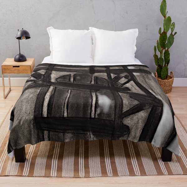 Item preview, Charcoal Sled Sketch – Winter Nostalgia in Bold Lines designed and sold by LuxuryApparels.