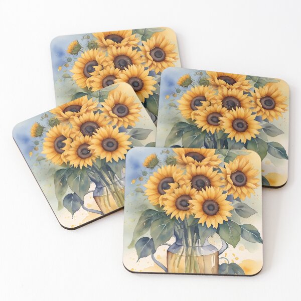 Item preview, Watercolor Sunflower Vase Floral Illustration Botanical Wall Art designed and sold by sana designer.