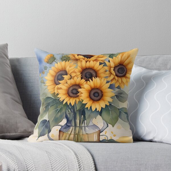 Item preview, Watercolor Sunflower Vase Floral Illustration Botanical Wall Art designed and sold by sana designer.