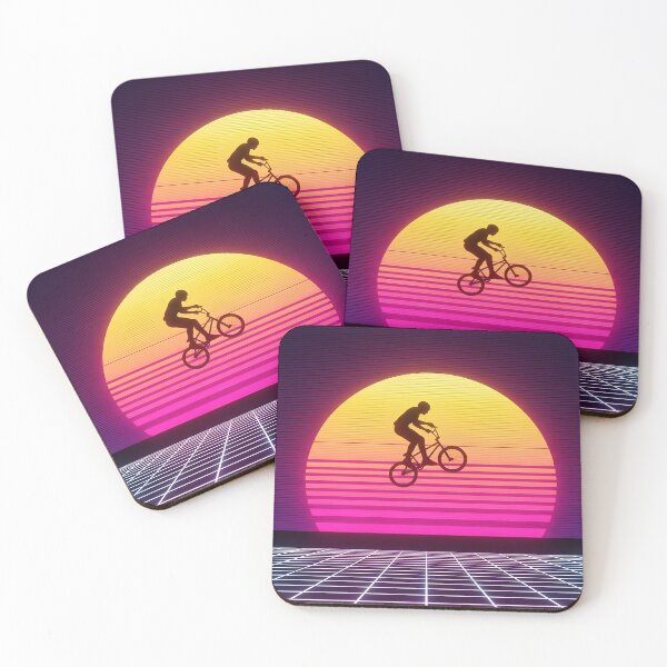 Item preview, Retro BMX Synthwave Rider - 80s Sunset Grid Art designed and sold by powersunlight.
