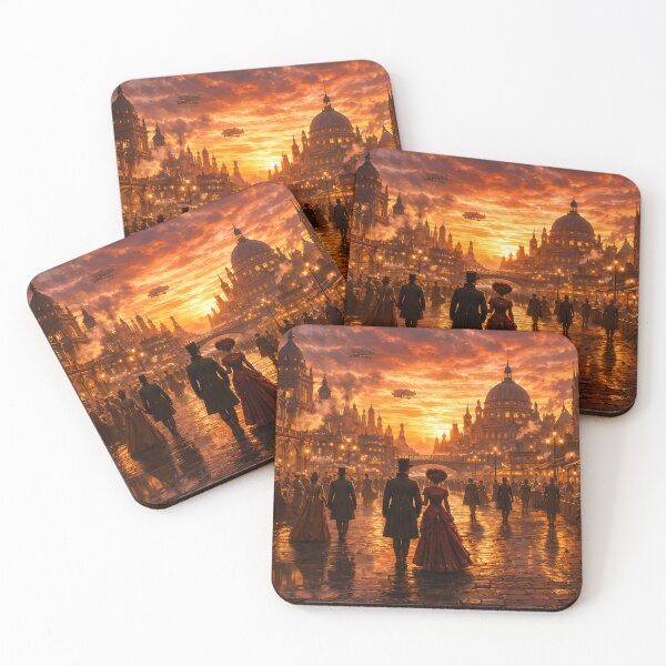 Item preview, Victorian Steampunk City at Sunset designed and sold by CorpusErectus.