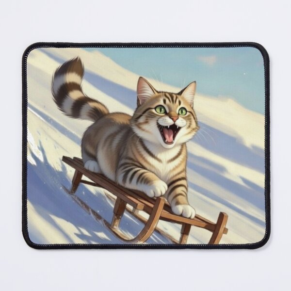 Item preview, Cute cat on a sled designed and sold by UrbanView.
