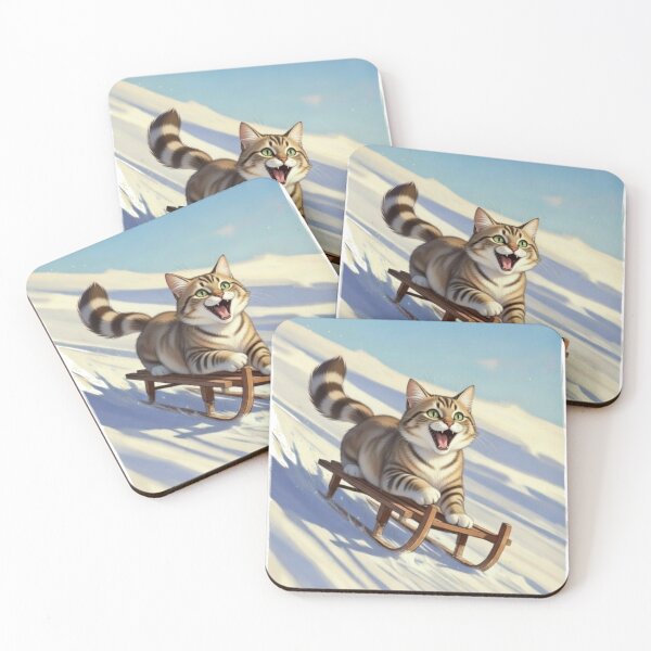 Item preview, Cute cat on a sled designed and sold by UrbanView.