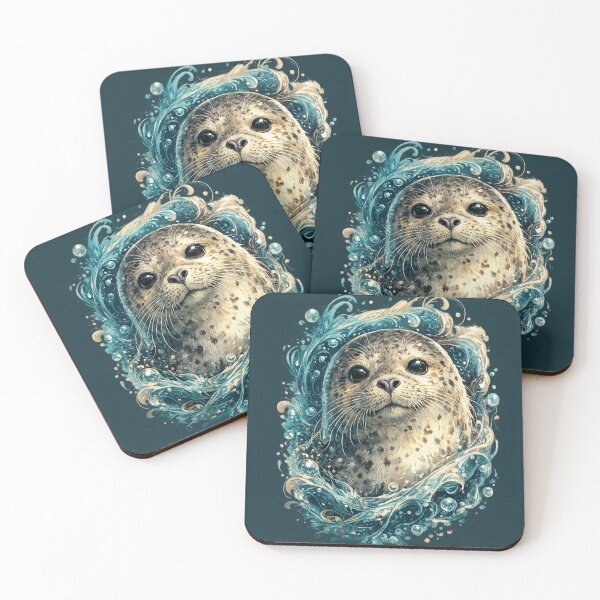 Item preview, Charming Seal in Ocean Waves designed and sold by Create Nest.