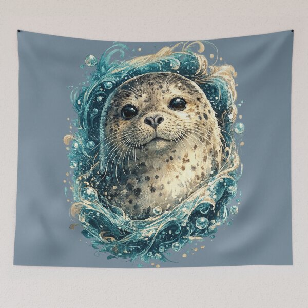 Item preview, Charming Seal in Ocean Waves designed and sold by Create Nest.