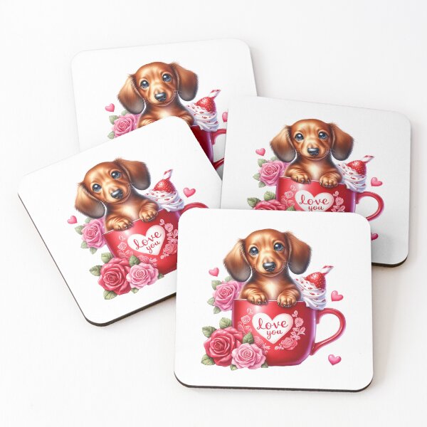 Item preview, Lovely Valentine Puppy Mug - Cute Dog Love Cup & Romantic Heart Art designed and sold by FuzionRaptor.