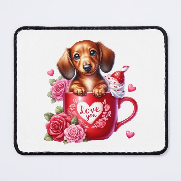 Item preview, Lovely Valentine Puppy Mug - Cute Dog Love Cup & Romantic Heart Art designed and sold by FuzionRaptor.