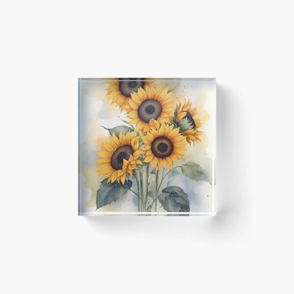 Item preview,  Sunflower Watercolor Botanical Floral Wall Art Illustration designed and sold by sana designer.