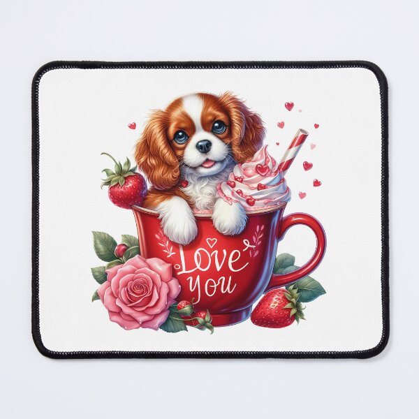 Item preview, Sweetheart Valentine Puppy Mug - Cute Dog Love Cup & Red Heart Art designed and sold by FuzionRaptor.