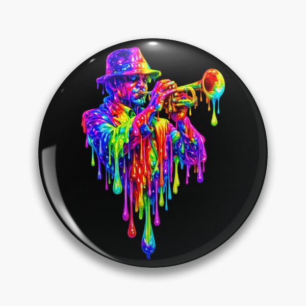 Item preview, Psychedelic Dripping Trumpet Player—Surreal Jazz Musician designed and sold by SHHCreations.