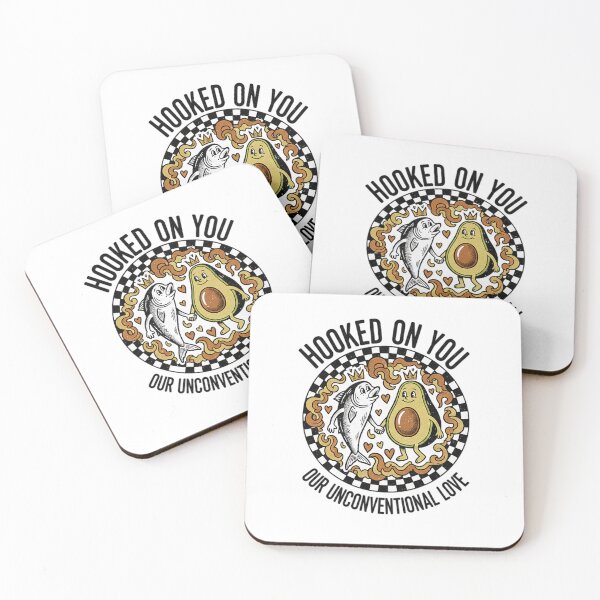 Item preview, Hooked On You Our Unconventional Love - Vintage Fish and Avocado Retro Cartoon designed and sold by MAGICVISION-LAB.