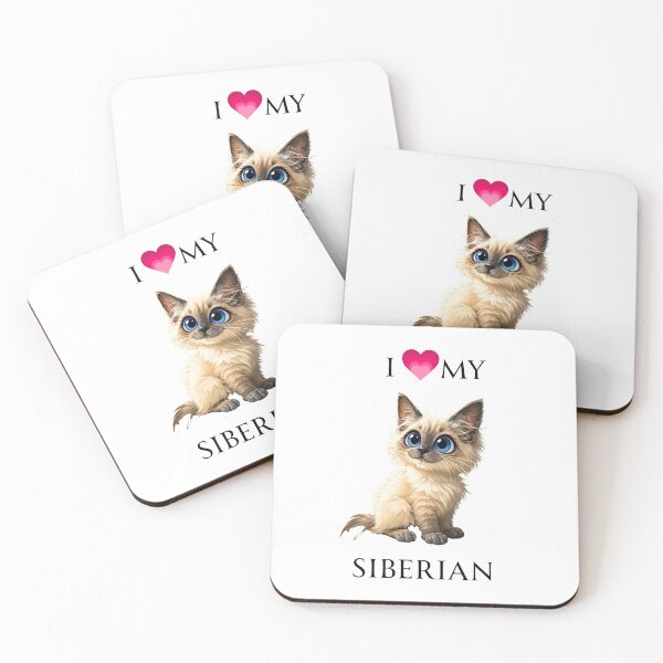Item preview, White Siberian Cat Art designed and sold by TheCraftyChic.