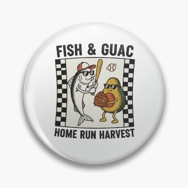 Item preview, Fish & Guac Home Run Harvest - Vintage Baseball Mascot Retro Cartoon designed and sold by MAGICVISION-LAB.